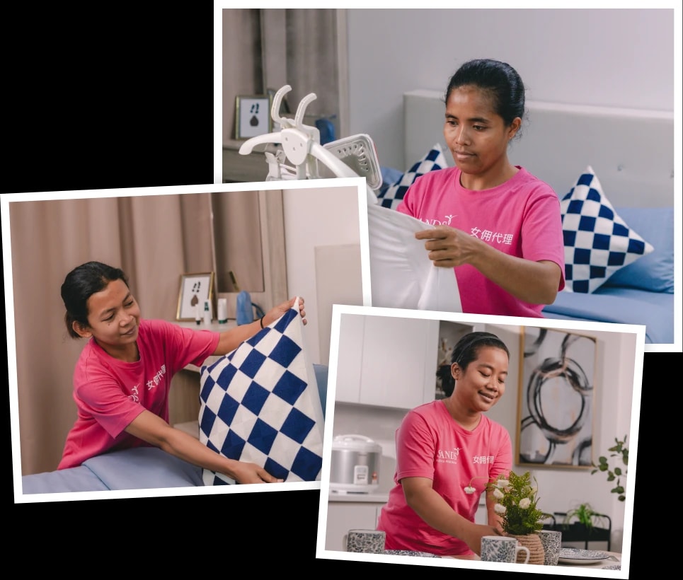 Maids doing chores